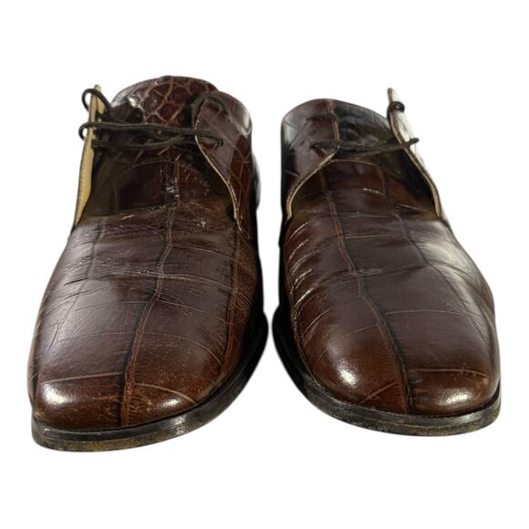 Florsheim Imperial Barletta Dress Shoes Men’s 11.5 D Brown Leather Alligator - Picture 3 of 9